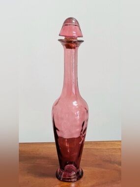 Hand blown amethyst glass decanter Made in Spain 19 inches